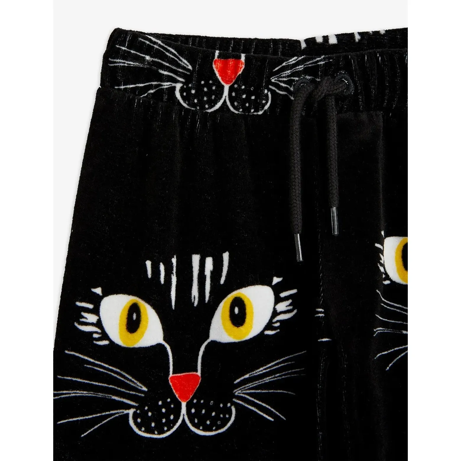 MINI RODINI - Cat Face Velour Trousers
